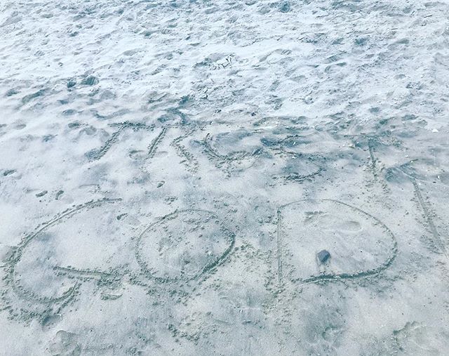 Always signs from Spirit when we come to beach on @gaston0807 birthday! An elderly woman wrote this in the Sandi in front of us. #trust #god  #happybirthday #youare50 #beach #jerseyshore #avonbythesea #sign #message #beachday