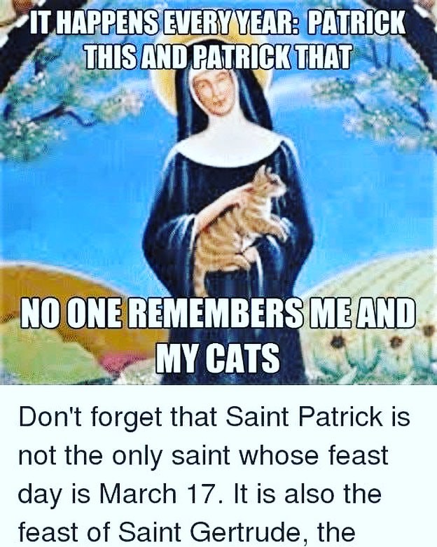 Saint Gertrude of Nivelles patron saint of #cats. Also, the patron saint #travelers #gardeners #micr and  #widows and #mentalillness. #benedictine #catsofinstagram #cats_of_instagram #catlover #catlovers #catsoftheday #catsoftheday #saintgertrudesday #feastday #belgium #nivelles  #march17feastday #march17